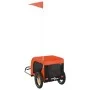 Remolque de bicicleta mascotas hierro tela Oxford naranja negro de vidaXL, Cochecitos para mascotas - Ref: Foro24-93991, Prec...