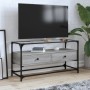 Mueble TV cristal y madera ingeniería gris Sonoma 98x35x51 cm