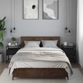 Mesitas de noche 2 uds madera de ingeniería negro 40x30x50 cm Mesitas de noche 2 uds madera de ingeniería negro 40x30x50 cm