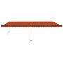 Toldo de pie automático naranja y marrón 600x300 cm