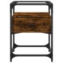 Mesita de noche madera de ingeniería roble ahumado 40x40x55 cm