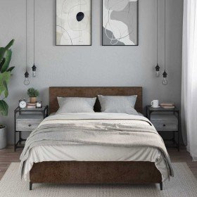 Mesita de noche 2 uds madera ingeniería gris Sonoma 40x40x55 cm en Mesitas de noche | Comprar online en Foro24