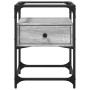 Mesita de noche 2 uds madera ingeniería gris Sonoma 40x40x55 cm