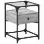 Mesita de noche 2 uds madera ingeniería gris Sonoma 40x40x55 cm