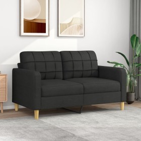 2-Sitzer-Sofa aus schwarzem Stoff, 140 cm von vidaXL, Sofas - Ref: Foro24-359095, Preis: 193,00 €, Rabatt: %