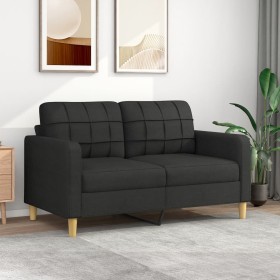 Sofá de 2 plazas de tela negro 140 cm