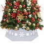 Falda del árbol de Navidad plateada y blanca Ø68x25 cm