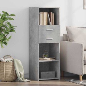 Aparador alto madera de ingeniería gris hormigón 40x42,5x124 cm en Aparadores | Comprar online en Foro24