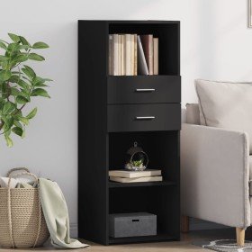 Aparador alto madera de ingeniería negro 45x42,5x124 cm Aparador alto madera de ingeniería negro 45x42,5x124 cm