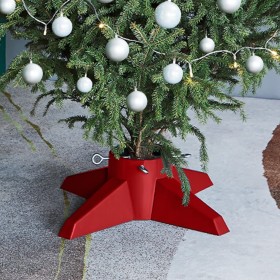 Soporte para árbol de Navidad rojo 55,5x55,5x15 cm