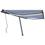 Toldo manual retráctil con LED azul y blanco 400x350 cm
