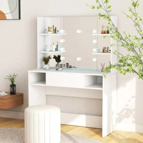 Makeup dressing table with LED lights white MDF 100x40x135 cm by vidaXL, Bedroom Dressers - Ref: Foro24-331538, Price: 199,86...