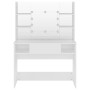 Tocador de maquillaje con luces LED MDF blanco 100x40x135 cm de vidaXL, Tocadores para dormitorios - Ref: Foro24-331538, Prec...