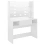 Makeup vanity with LED lights, glossy white MDF, 100x40x135 cm by vidaXL, Bedroom Dressers - Ref: Foro24-331539, Price: 201,0...