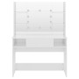 Tocador de maquillaje luces LED MDF blanco brillo 100x40x135 cm de vidaXL, Tocadores para dormitorios - Ref: Foro24-331539, P...