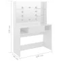 Makeup vanity with LED lights, glossy white MDF, 100x40x135 cm by vidaXL, Bedroom Dressers - Ref: Foro24-331539, Price: 201,0...