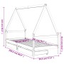 Children's bed frame with white pine wood drawers 90x200 cm by vidaXL, Cribs and beds for children - Ref: Foro24-834469, Pric...