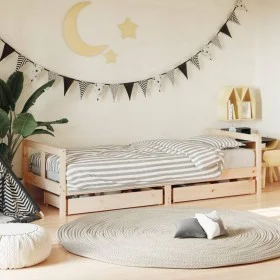 Children's bed frame with pine wood drawers 80x200 cm by vidaXL, Cribs and beds for children - Ref: Foro24-834405, Price: 117...