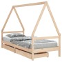 Children's bed frame with pine wood drawers 80x200 cm by vidaXL, Cribs and beds for children - Ref: Foro24-834465, Price: 142...