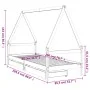 Kinderbettgestell mit Schubladen Zirbenholz schwarz 80x200cm von vidaXL, Kinderbetten und Betten für Kinder - Ref: Foro24-834...