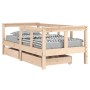 Children's bed frame with pine wood drawers 70x140 cm by vidaXL, Cribs and beds for children - Ref: Foro24-834411, Price: 101...