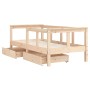 Children's bed frame with pine wood drawers 70x140 cm by vidaXL, Cribs and beds for children - Ref: Foro24-834411, Price: 101...