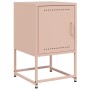 Mesita de noche de acero rosa 36x39x60,5 cm