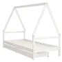Children's bed frame with white pine wood drawers 80x200 cm by vidaXL, Cribs and beds for children - Ref: Foro24-834466, Pric...
