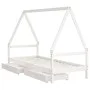 Children's bed frame with white pine wood drawers 80x200 cm by vidaXL, Cribs and beds for children - Ref: Foro24-834466, Pric...