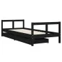 Estructura de cama niños con cajones madera pino negro 80x200cm de vidaXL, Cunas y camas para niños - Ref: Foro24-834407, Pre...