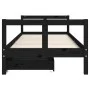 Estructura de cama niños con cajones madera pino negro 80x200cm de vidaXL, Cunas y camas para niños - Ref: Foro24-834407, Pre...