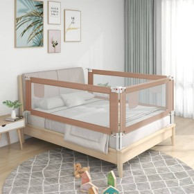 Barandilla de seguridad cama de niño taupe tela 190x25 cm