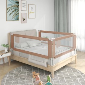 Barandilla de seguridad cama de niño gris taupe tela 140x25 cm