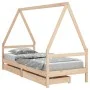 Children's bed frame with pine wood drawers 90x190 cm by vidaXL, Cribs and beds for children - Ref: Foro24-834477, Price: 145...