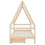 Children's bed frame with pine wood drawers 90x190 cm by vidaXL, Cribs and beds for children - Ref: Foro24-834477, Price: 145...