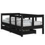 Children's bed frame with black pine wood drawers 70x140cm by vidaXL, Cribs and beds for children - Ref: Foro24-834413, Price...