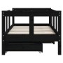Children's bed frame with black pine wood drawers 70x140cm by vidaXL, Cribs and beds for children - Ref: Foro24-834413, Price...