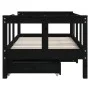 Children's bed frame with black pine wood drawers 70x140cm by vidaXL, Cribs and beds for children - Ref: Foro24-834413, Price...