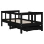Children's bed frame with black pine wood drawers 70x140cm by vidaXL, Cribs and beds for children - Ref: Foro24-834413, Price...