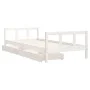 Children's bed frame with white pine wood drawers 90x200 cm by vidaXL, Cribs and beds for children - Ref: Foro24-834409, Pric...