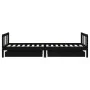 Children's bed frame with drawers made of black pine wood 90x200cm by vidaXL, Cribs and beds for children - Ref: Foro24-83441...