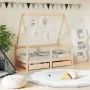 Kinderbettgestell mit Schubladen aus Zirbenholz 70x140 cm von vidaXL, Kinderbetten und Betten für Kinder - Ref: Foro24-834471...