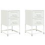 Mesitas de noche 2 unidades acero blanco 36x39x60,5 cm en Mesitas de noche | Comprar online en Foro24