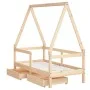 Estructura de cama para niños con cajones madera pino 70x140 cm de vidaXL, Cunas y camas para niños - Ref: Foro24-834471, Pre...