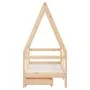Kinderbettgestell mit Schubladen aus Zirbenholz 70x140 cm von vidaXL, Kinderbetten und Betten für Kinder - Ref: Foro24-834471...