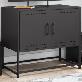 Mueble para TV de acero negro 68,5x39x60,5 cm Mueble para TV de acero negro 68,5x39x60,5 cm