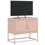 Mueble para TV de acero rosa 68,5x39x60,5 cm