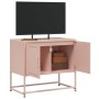 Mueble para TV de acero rosa 68,5x39x60,5 cm