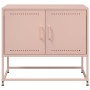 Mueble para TV de acero rosa 68,5x39x60,5 cm