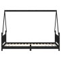 Estructura de cama para niños madera de pino negro 90x200 cm